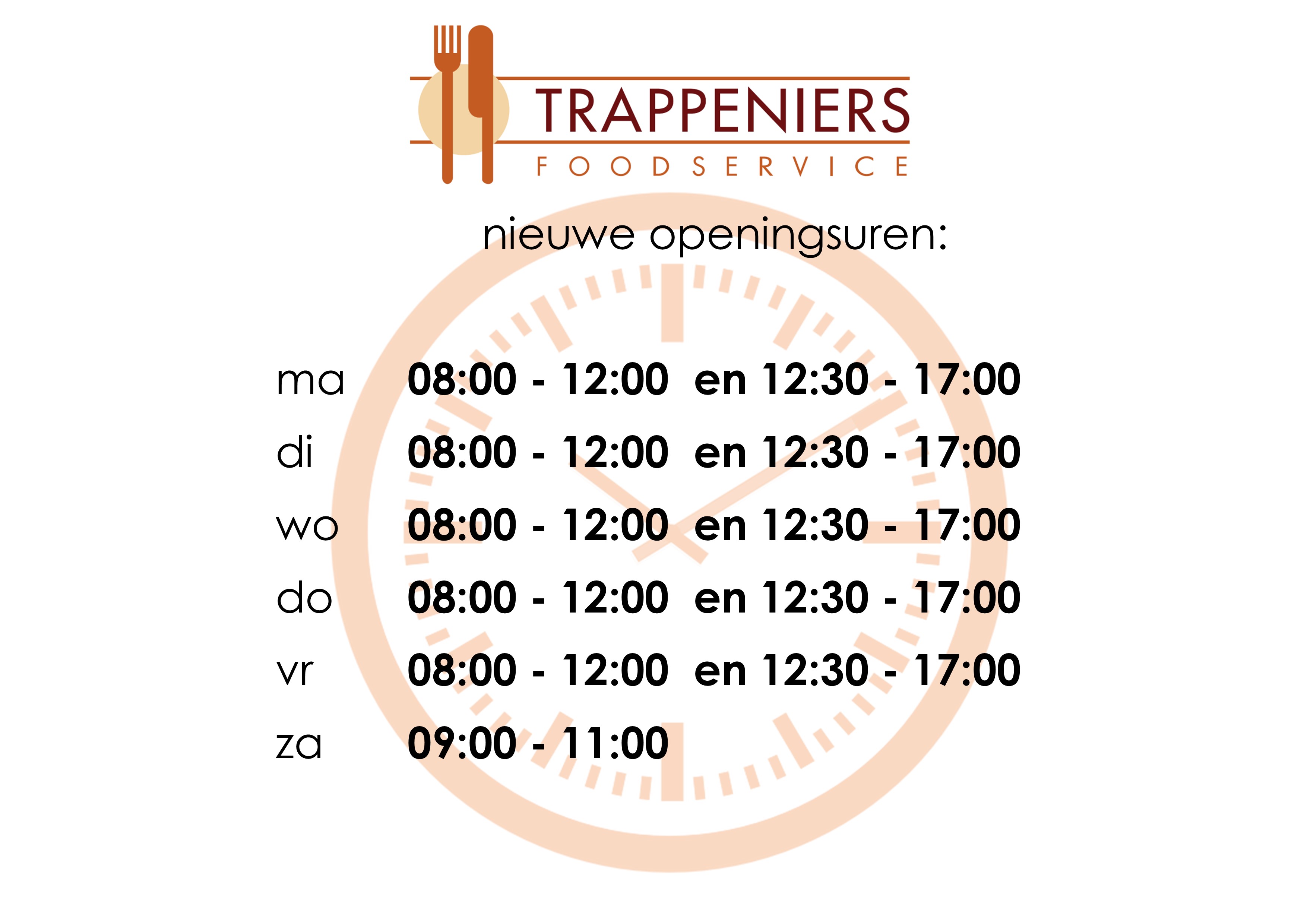 Onze openingsuren